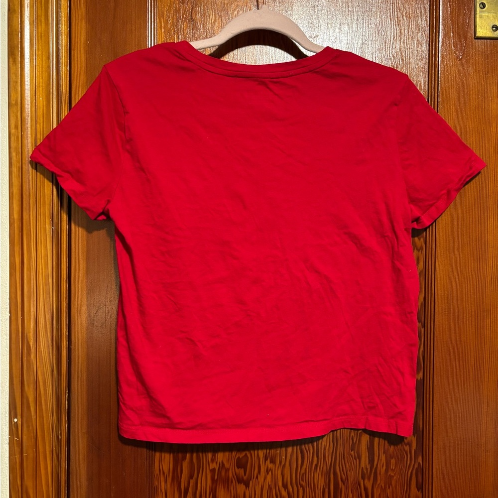 VICTORIA’S SECRET Red Cropped VS Cotton T-Shirt - Picture 3 of 3